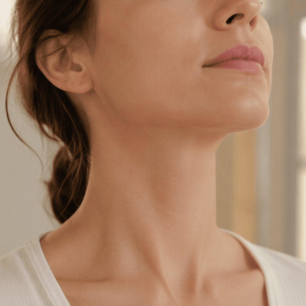 Front of the neck typical of neck anti-wrinkle treatment
