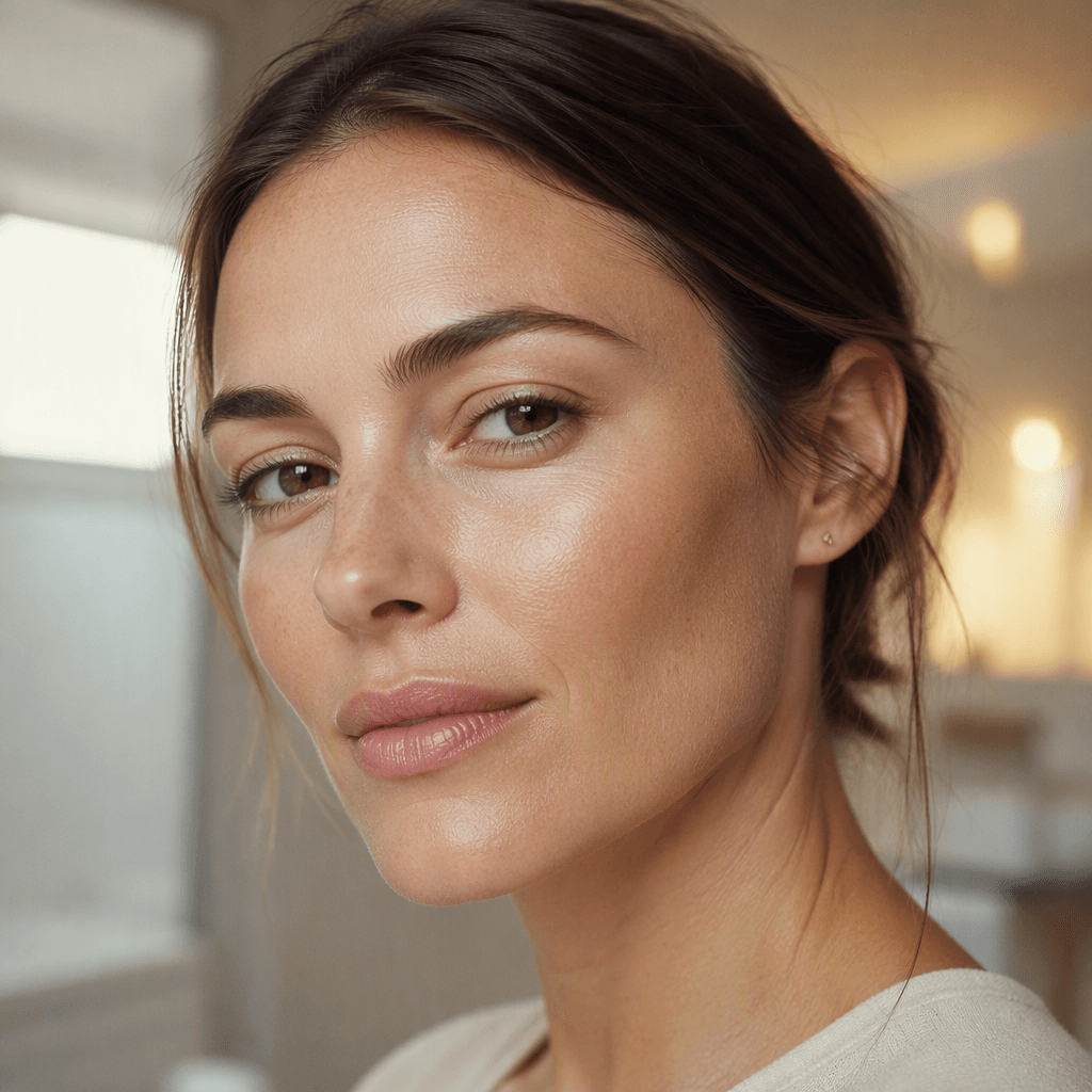 Cheeks and midface typical of a 3 point upper lift
