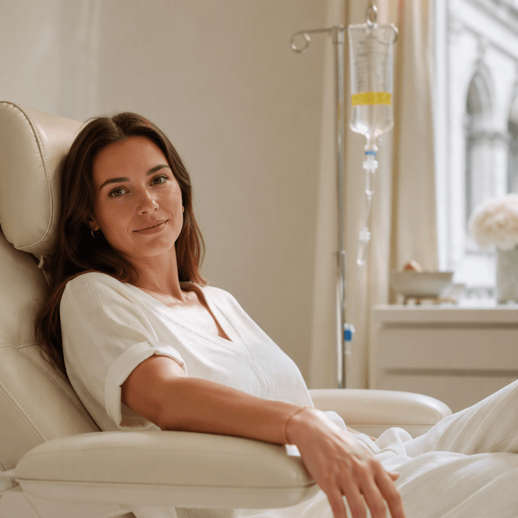 In-clinic vitamin C and glutathione IV drip