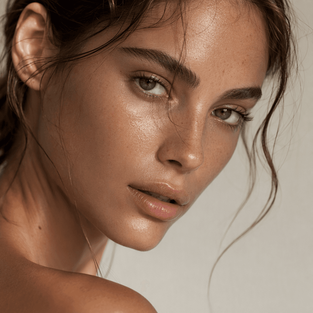 Facial skin typical of a chemical peel